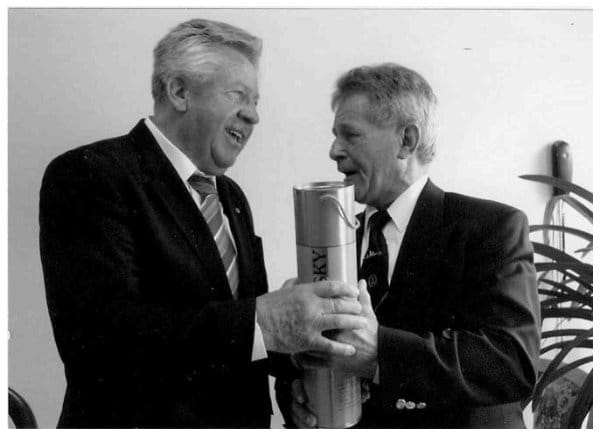 Fritz Krause und Uli Mädel am am 80. Geburtstag des Autors