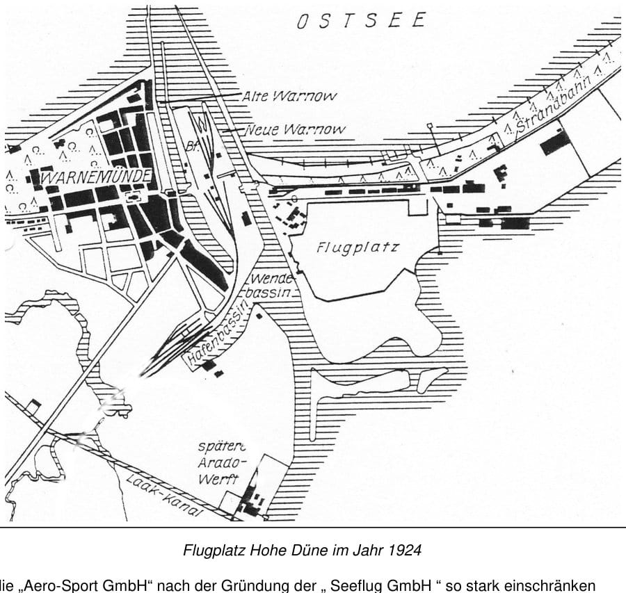 Flugplatz Hohe Düne im Jahr 1924