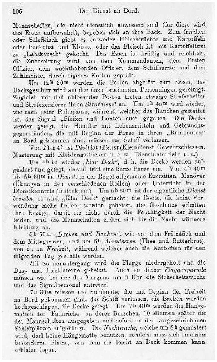Der Dienst an Bord (Faksimile S. 106)