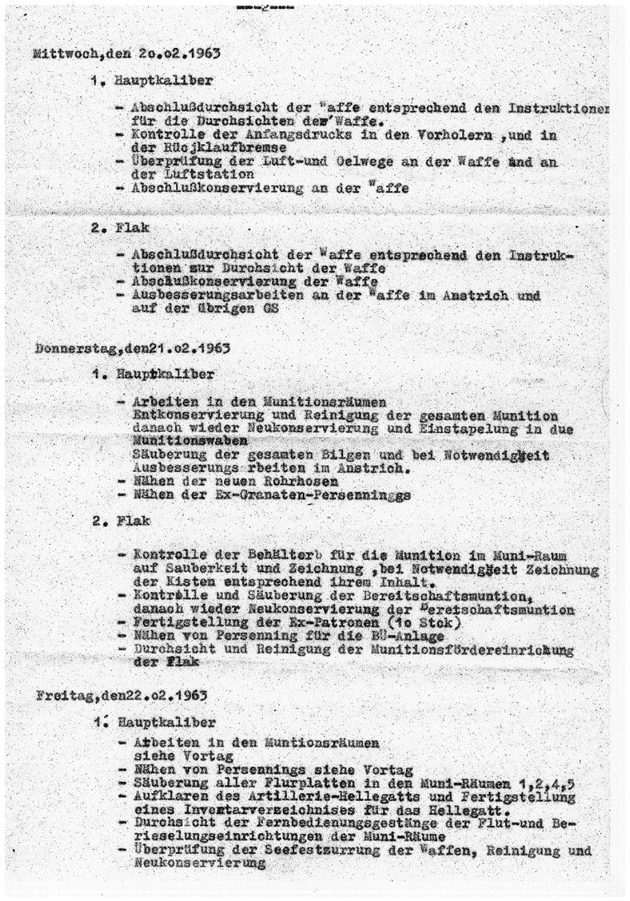 Zeichnung aus der KSS-Broschüre Teil 10, Seite 48, zum Beitrag „Anhang 2: Plan der Terminarbeiten im GA-II (Waffenzug, KSS Projekt 50)“