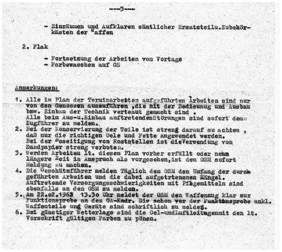 Zeichnung aus der KSS-Broschüre Teil 10, Seite 49, zum Beitrag „Anhang 2: Plan der Terminarbeiten im GA-II (Waffenzug, KSS Projekt 50)“