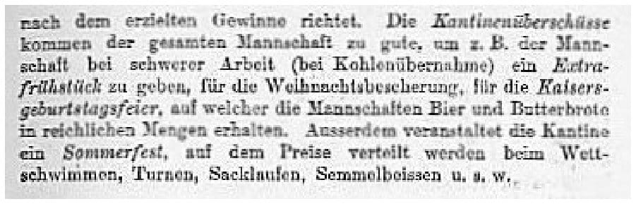 Dokument aus der KSS-Broschüre Teil 10, Seite 50, zum Beitrag „Anhang 3: Dienst an Bord zur Kaiserzeit (3) – Freizeit und Verpflegung“
